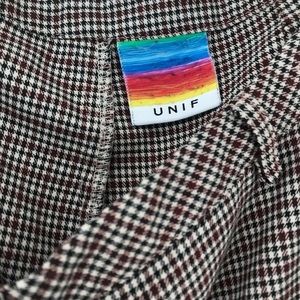 UNIF Dawson pants in black and burgundy, size 30